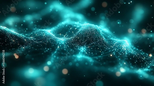 Fototapeta Turquoise abstract network design background