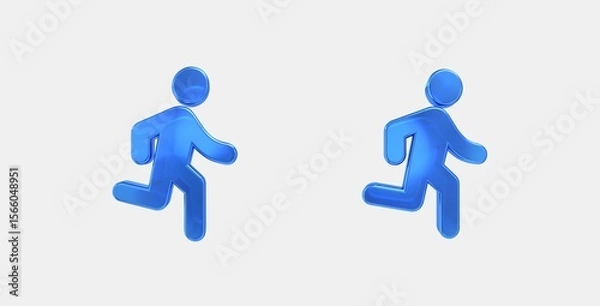 Fototapeta directions run 3D icon on isolate white background
