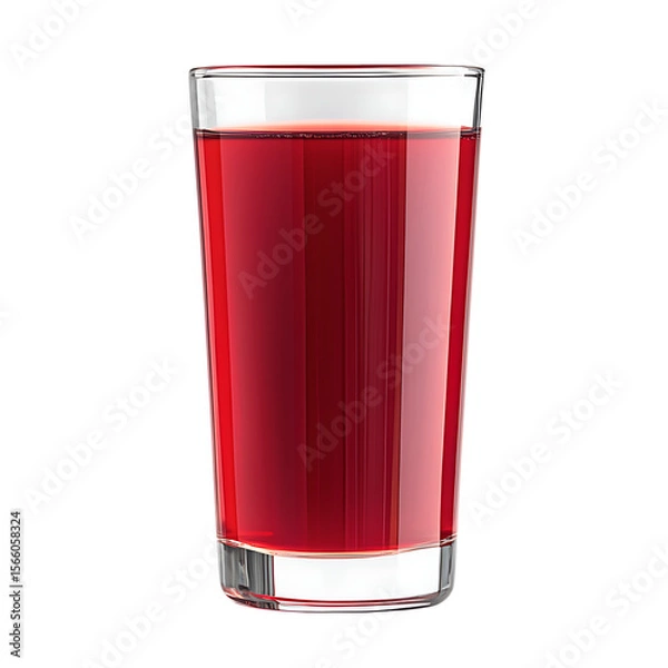 Fototapeta Refreshing glass of red fruit juice isolated on transparent background