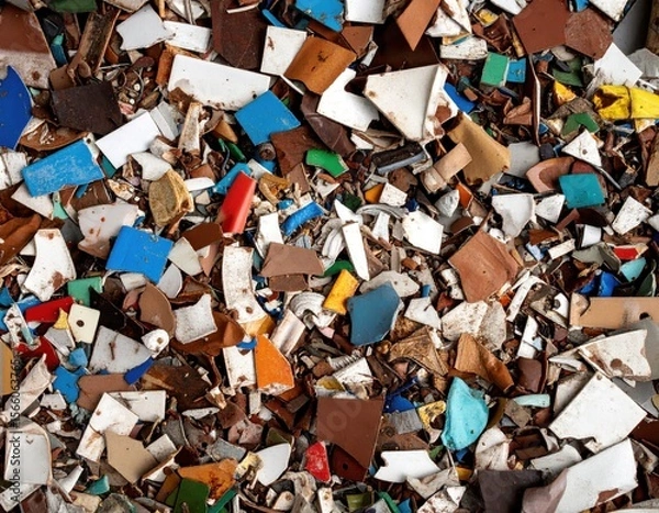 Fototapeta Colorful Abstract Background of Recycled Plastic Material Pieces