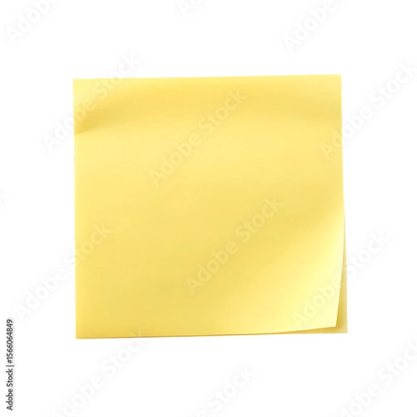 Obraz Yellow paper note blank surface isolated on a transparent background sticky note