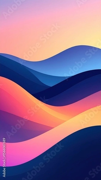 Fototapeta Abstract Waves of Colorful Gradients in Soft Pastel Tones