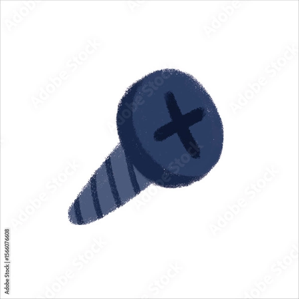 Obraz Bolt Illustration with crayon style editable for cards, poster decorations, t-shirt prints, stickers, icons and others