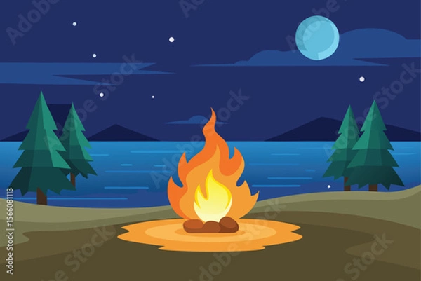 Obraz campfire in the woods