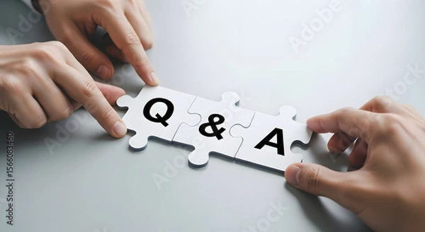 Fototapeta Collaborative Problem Solving Connecting the Pieces of the Q&A Puzzle
