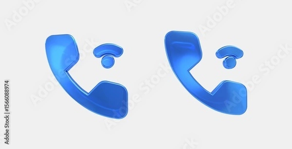 Fototapeta wifi calling bar 2 3D icon on isolate white background