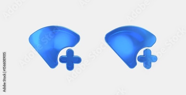 Fototapeta wifi add 3D icon on isolate white background