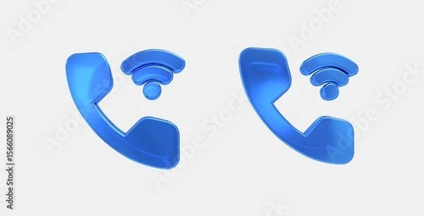 Fototapeta wifi calling bar 3 3D icon on isolate white background