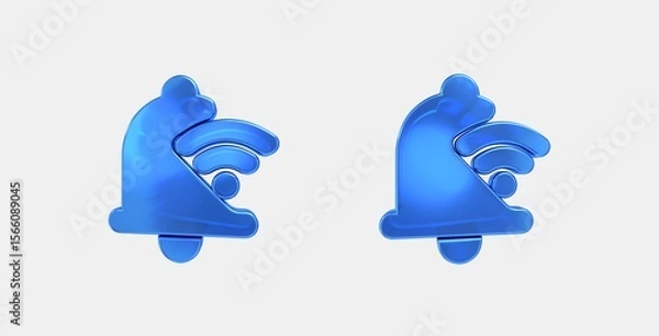 Fototapeta wifi notification 3D icon on isolate white background
