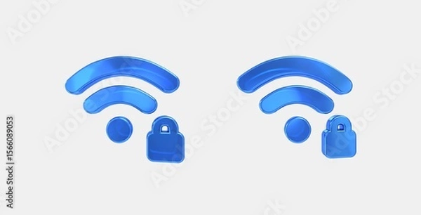 Fototapeta wifi password 3D icon on isolate white background