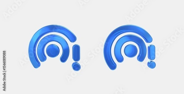 Fototapeta wifi tethering error 3D icon on isolate white background