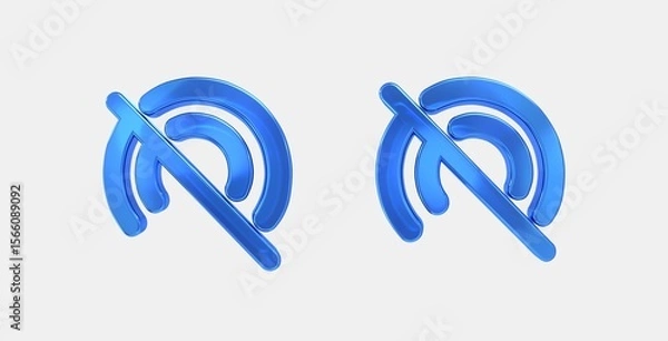 Fototapeta wifi tethering off 3D icon on isolate white background
