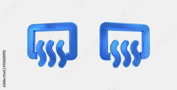Fototapeta windshield defrost rear 3D icon on isolate white background