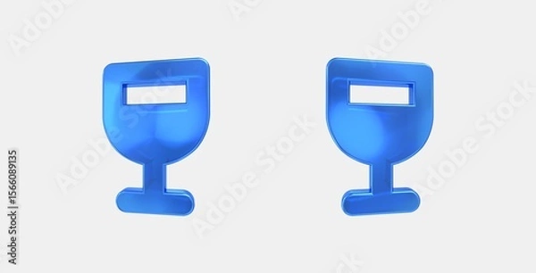 Fototapeta wine bar 3D icon on isolate white background