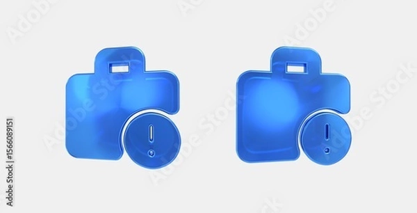 Fototapeta work alert 3D icon on isolate white background