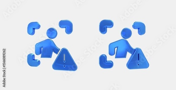 Fototapeta zone person urgent 3D icon on isolate white background