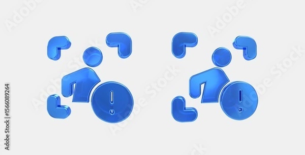 Fototapeta zone person alert 3D icon on isolate white background