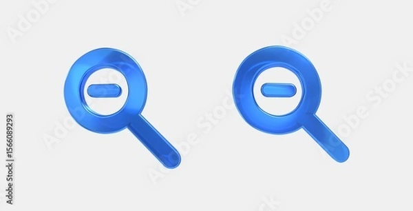 Fototapeta zoom out 3D icon on isolate white background