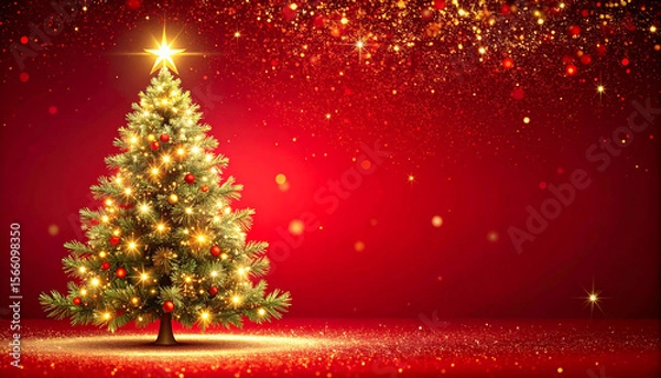 Obraz クリスマス　雪　生成AI　背景