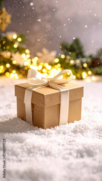 Obraz クリスマス　雪　生成AI　背景