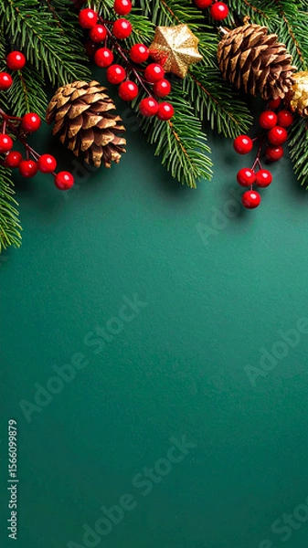 Obraz クリスマス　ヒイラギ　生成AI　背景