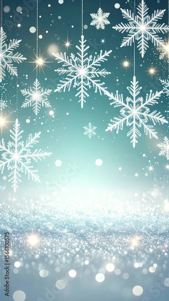 Obraz クリスマス　雪　生成AI　背景