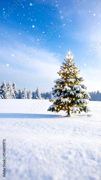 Obraz クリスマス　雪　生成AI　背景