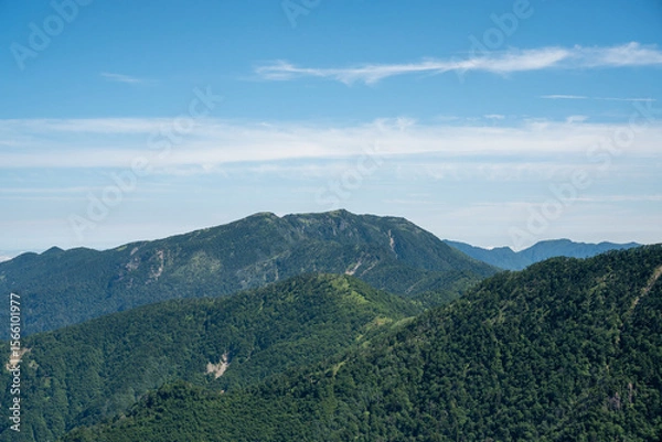 Fototapeta 釈迦ヶ岳からみた八経ヶ岳