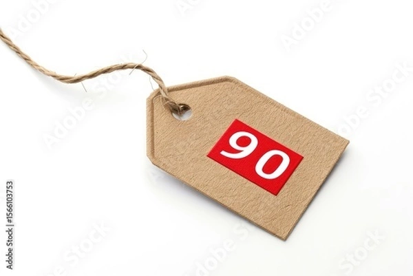 Fototapeta High Resolution Visual of Up to 90 Off Price Tag Isolated on White Sale Background