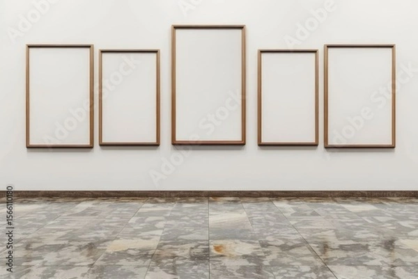 Fototapeta Clear Pixel Visual of a Wall with Several Frames on it