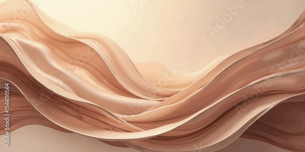 Fototapeta An elegant abstract composition in mocha, musse, and soft metallic accents of copper and ivory creates a sophisticated, timeless visual.