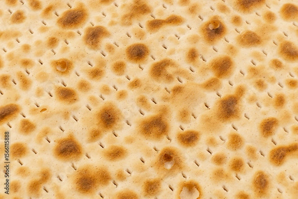 Fototapeta Close-Up Texture of Traditional Jewish Matzah Bread - Detailed Pattern of Unleavened Passover Crackers
