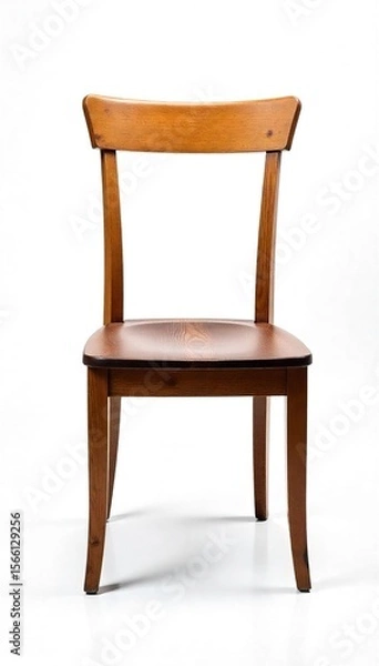 Fototapeta A single, broken chair leg isolated on a pure white background, symbolizing aggression and destruction ,  simple,  shattered