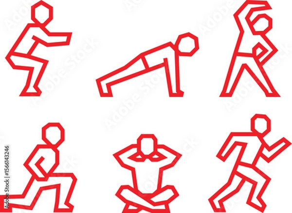 Obraz Exercise postures icon