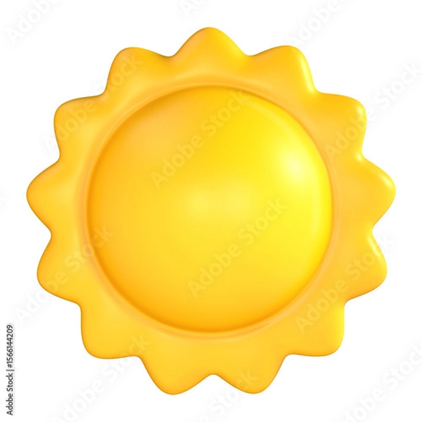 Obraz This radiant 3D sun illustration shines brightly, symbolizing warmth and daylight.