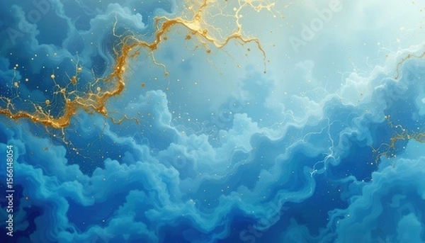Obraz Bright abstract blue cloud background design perfect for computer screens