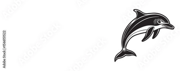 Obraz Dolphin icon set vector illustration logo sticker design silhouette 