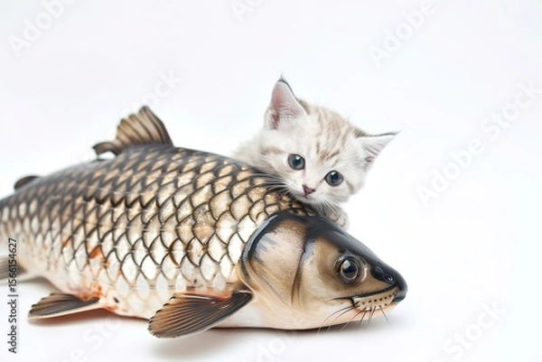 Obraz Purr-fect Adventures: A Cute Little Cat Yawning, Swimming, and Catching Fish – A Whimsical Tale of Feline Charm
Meet the most endearing little cat, captured in three delightful moments: mid-yawn with 