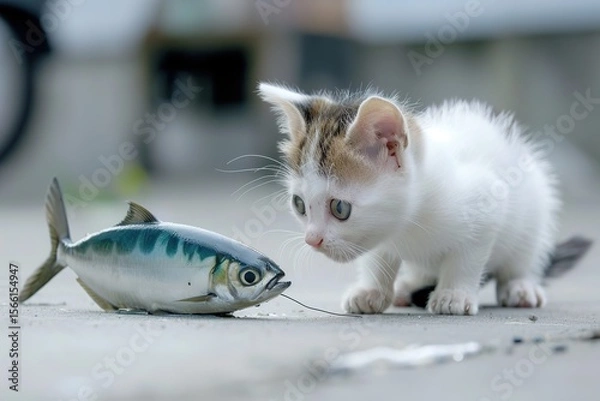 Obraz Purr-fect Adventures: A Cute Little Cat Yawning, Swimming, and Catching Fish – A Whimsical Tale of Feline Charm
Meet the most endearing little cat, captured in three delightful moments: mid-yawn with 