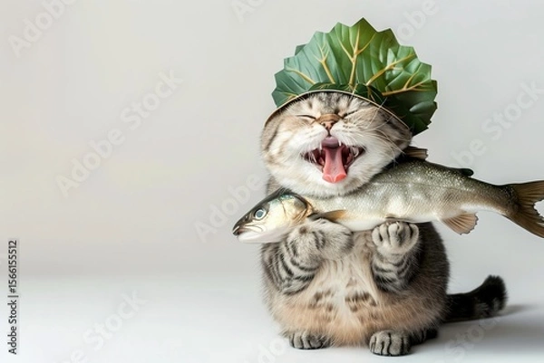 Obraz Purr-fect Adventures: A Cute Little Cat Yawning, Swimming, and Catching Fish – A Whimsical Tale of Feline Charm
Meet the most endearing little cat, captured in three delightful moments: mid-yawn with 