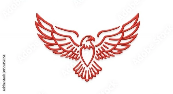 Fototapeta Red eagle outline illustration