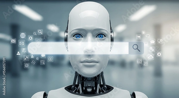 Fototapeta Artificial Intelligence Enhancing Search Engine Capabilities for Future Information Access