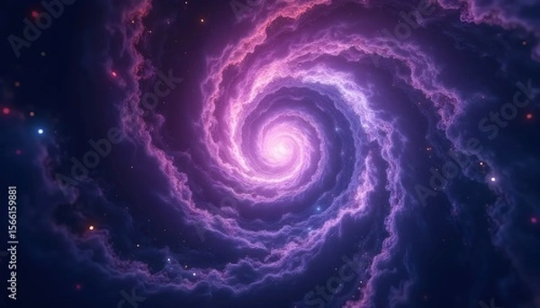 Fototapeta Star field with nebula texture and glowing particles