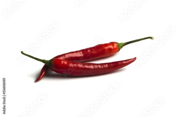 Fototapeta A photograph of two bright red chili peppers