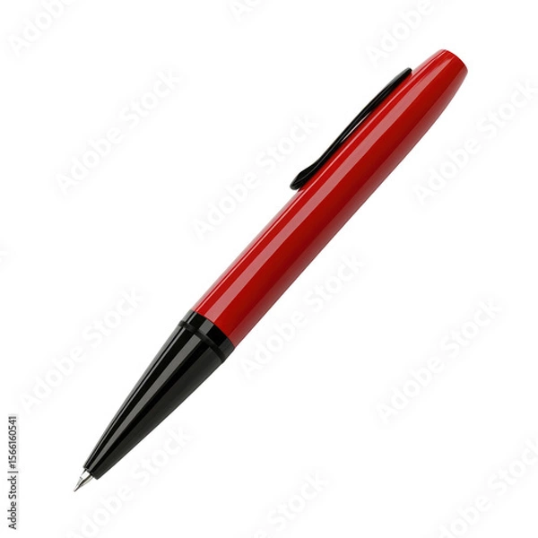 Obraz Red ballpoint pen writing instrument office supply stationery tool for signing documents