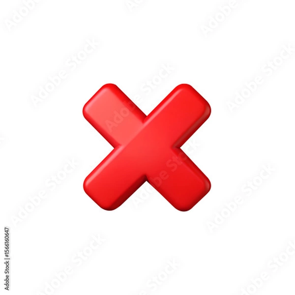 Obraz Bold red cross symbol three dimensional mark