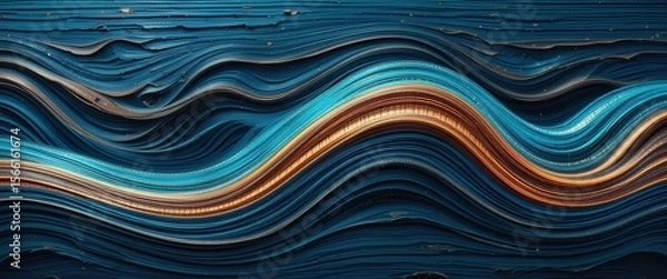 Obraz Vibrant abstract wallpaper design featuring flowing waves in deep colors