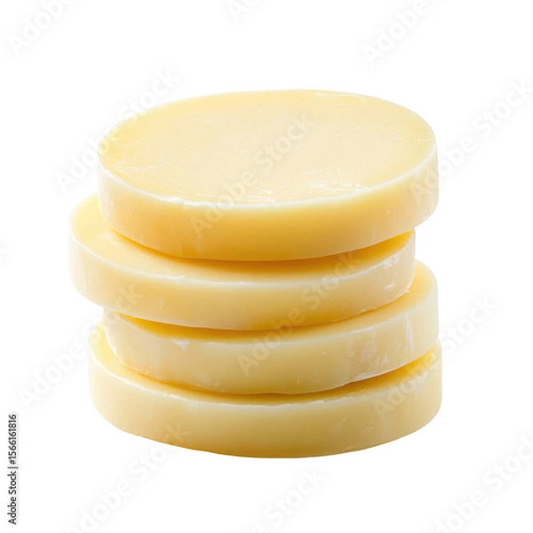 Obraz Stack of yellow wax melts for aromatherapy and home fragrance products close up view