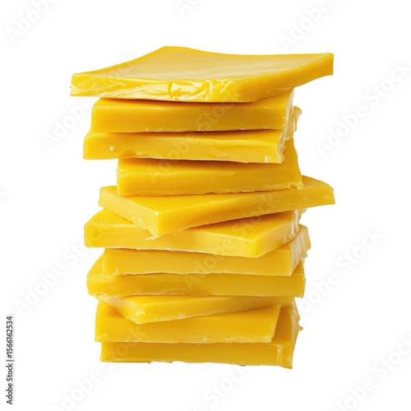 Obraz Stack of yellow cheese slices cheddar cheese provolone cheese dairy product food item