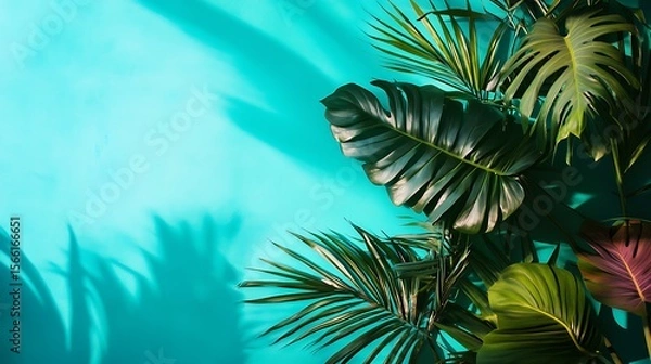 Fototapeta A tropical turquoise gradient background c